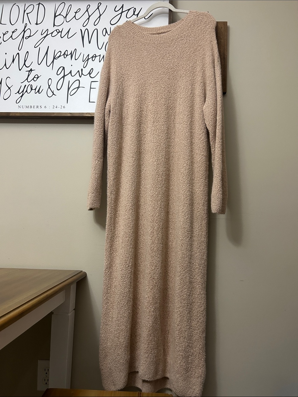 Smash + Tess Long Sleeve Maxi Dress in Blush Beige